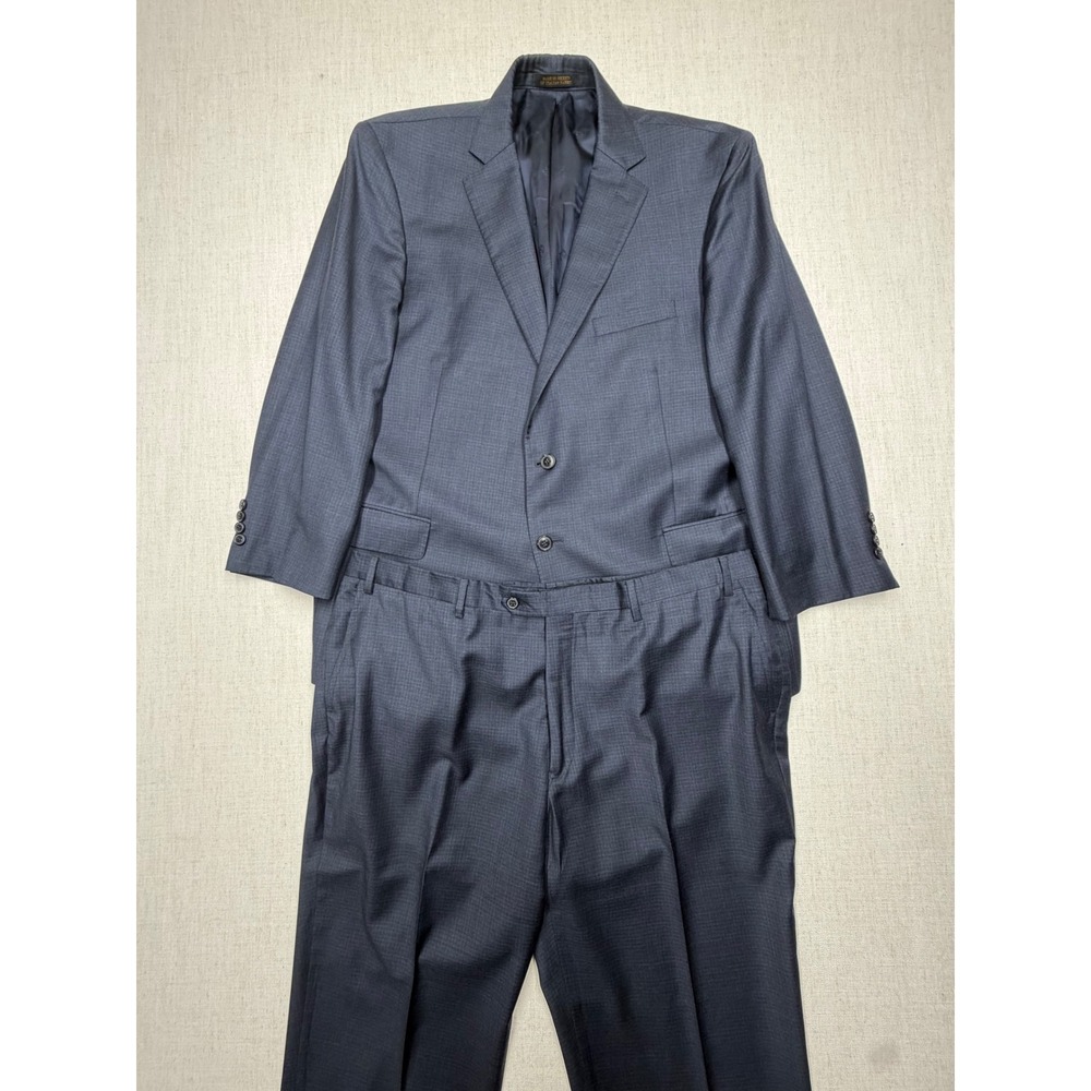 Jos A Bank Reserve Suit 48R 43W Navy Blue Reda Italian Wool Tailored Fit